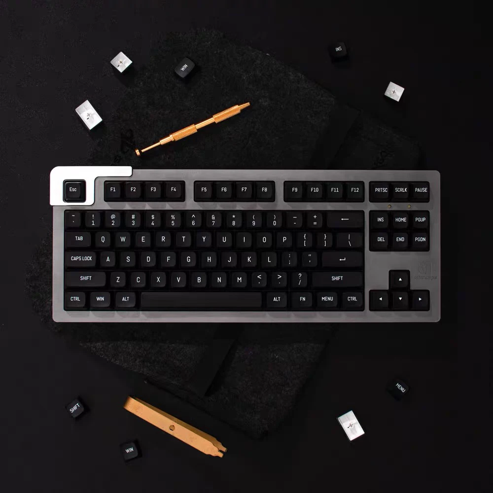 

Black and White Theme Double Shot KEYBOARD KEYCAPS Sublimation Custom 150 Keys MSA Profile PBT Keycaps for Mechanical Keyboard