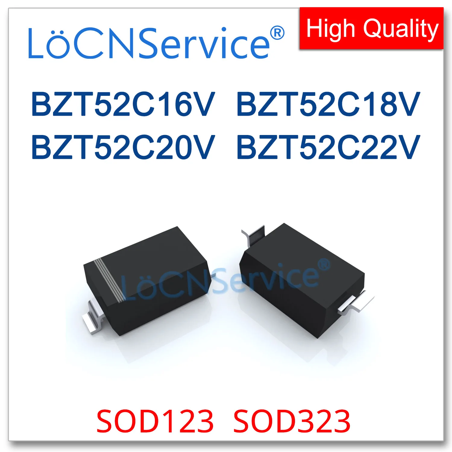 LoCNService 3000PCS SOD123 SOD323 BZT52C16V 16V BZT52C18V 18V BZT52C20V 20V BZT52C22V 22V Chinese 0805 1206