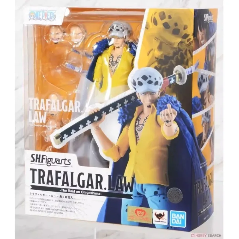 Bandai Original figura de Anime de una pieza SHF Trafalgar D. Figuras de acción de la Ley del agua juguetes para niños regalo adornos de modelos coleccionables