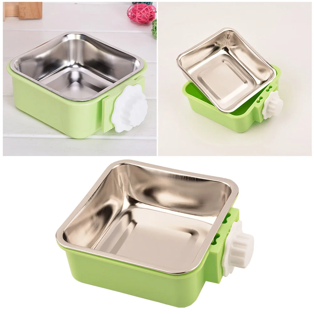

Hanging Dog Fixed Stainless Steel Pet Feeding Bowl Cage Removable Easy Clean Durable Bowl For Cats Dogs Pet Supplies Size S