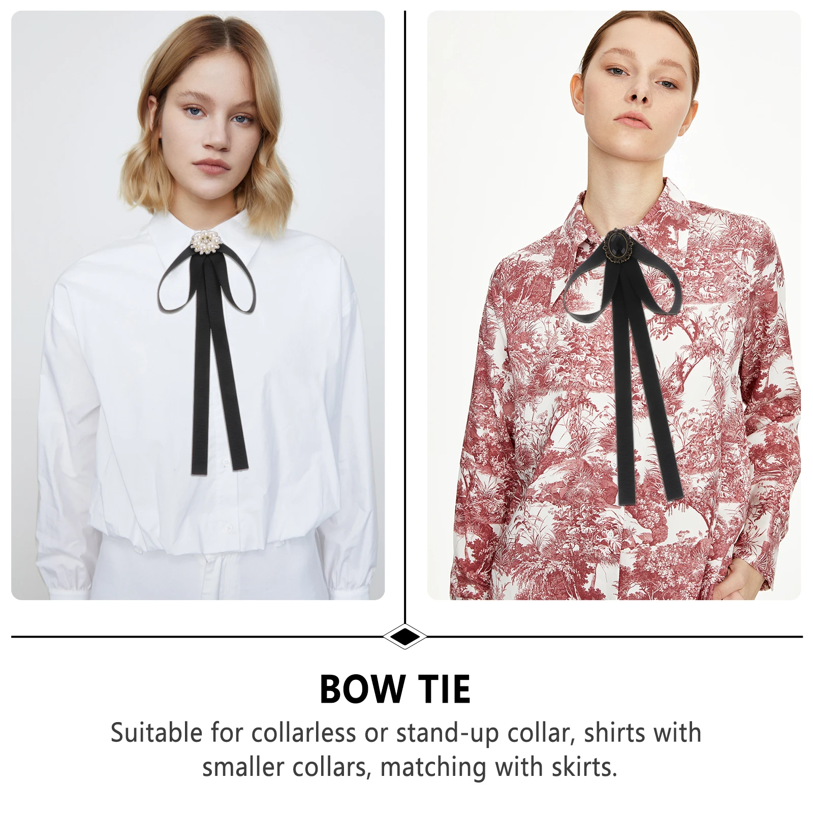 

3 Pcs Bow Accessories Japanese Bow-knot Tie Brooch Lady Long Women Ribbon Neck Man