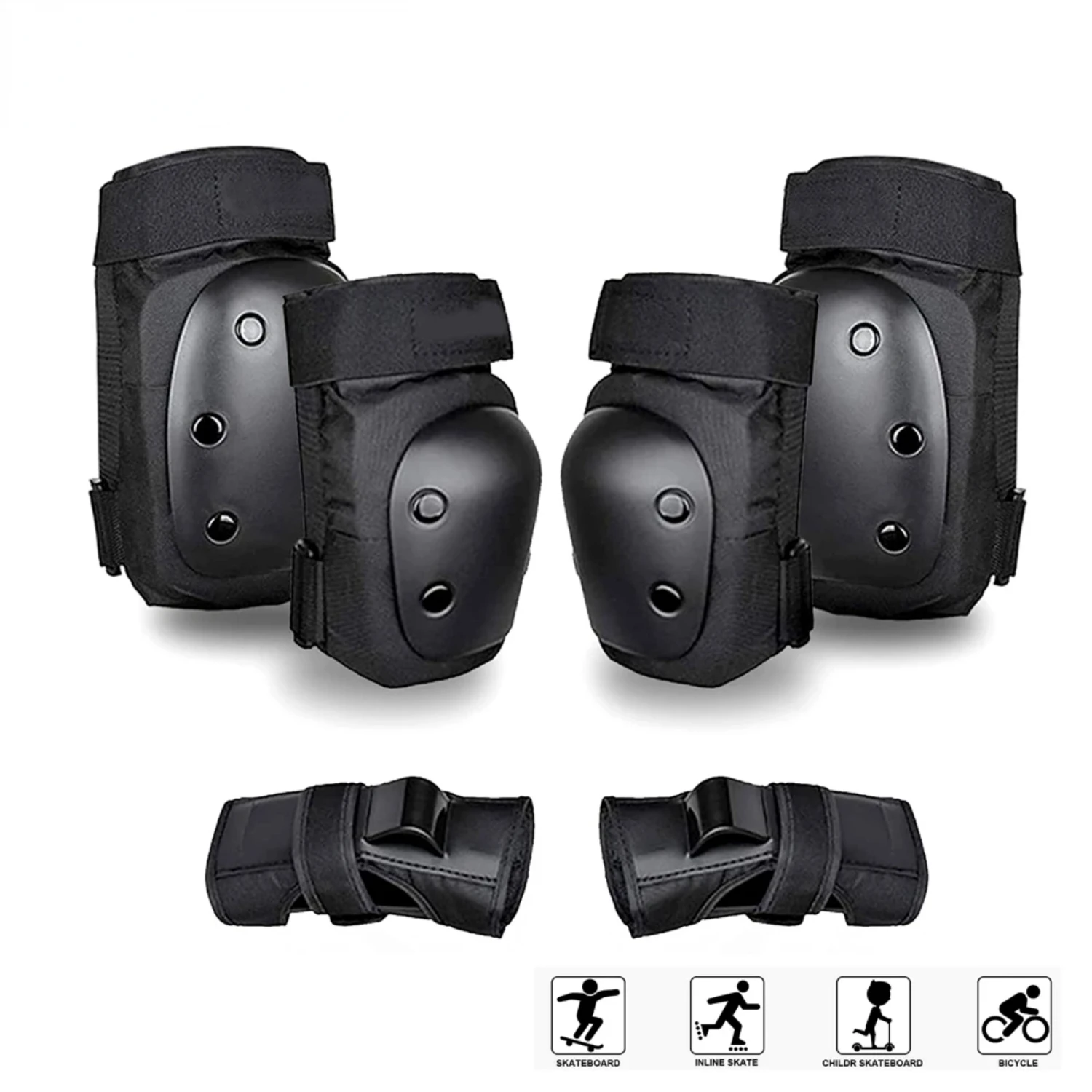 New Increase Safety and Comfort with this High-Quality, Comfortable Protective Gear Set: 6Pcs of Adult/Youth Durable Knee Pads, 