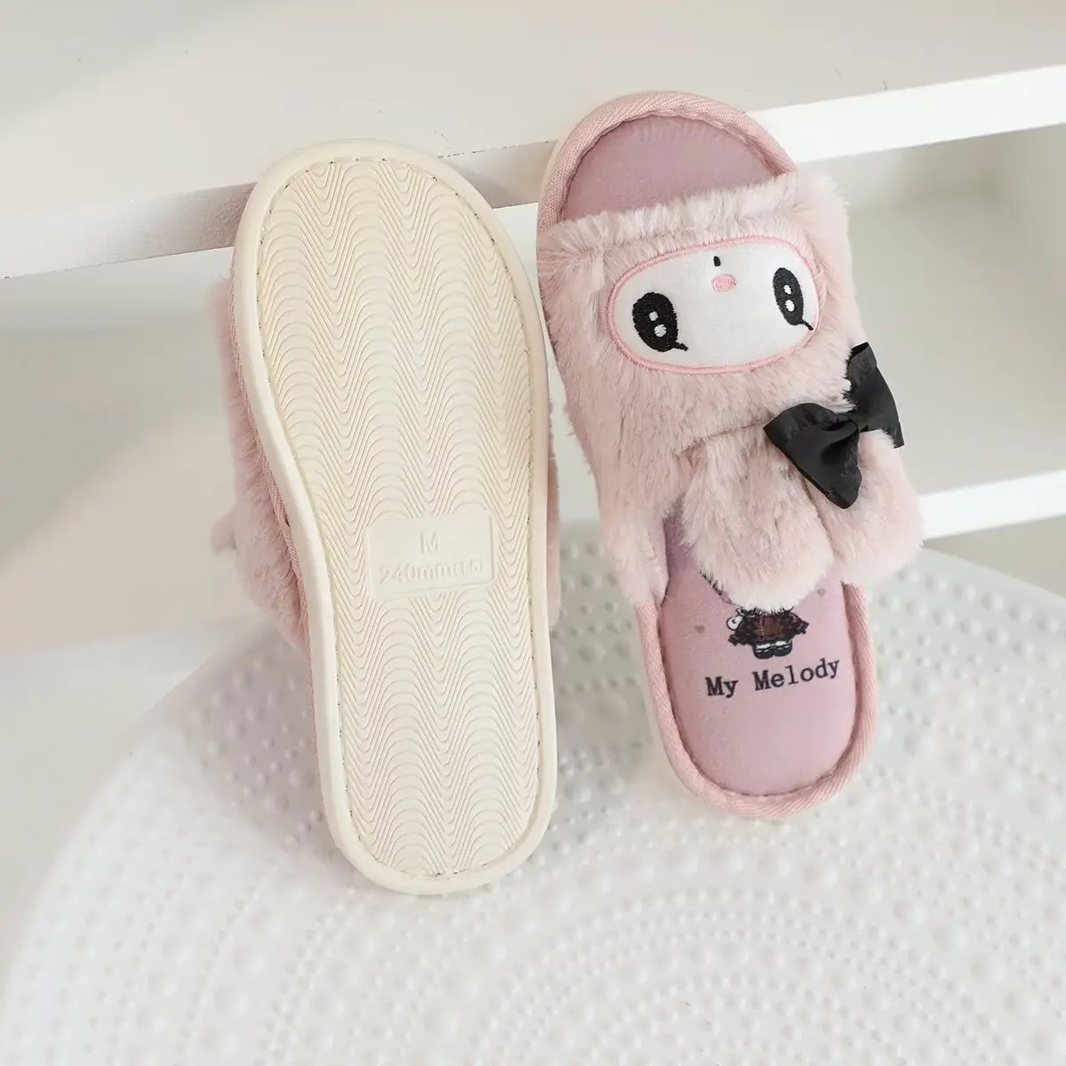 Sanrio Kuromi My Melody Slippers Kawaii Japanese Style Open Toe Indoor Slippers Lolita Cinnamoroll Pochacco Shoes For Girl