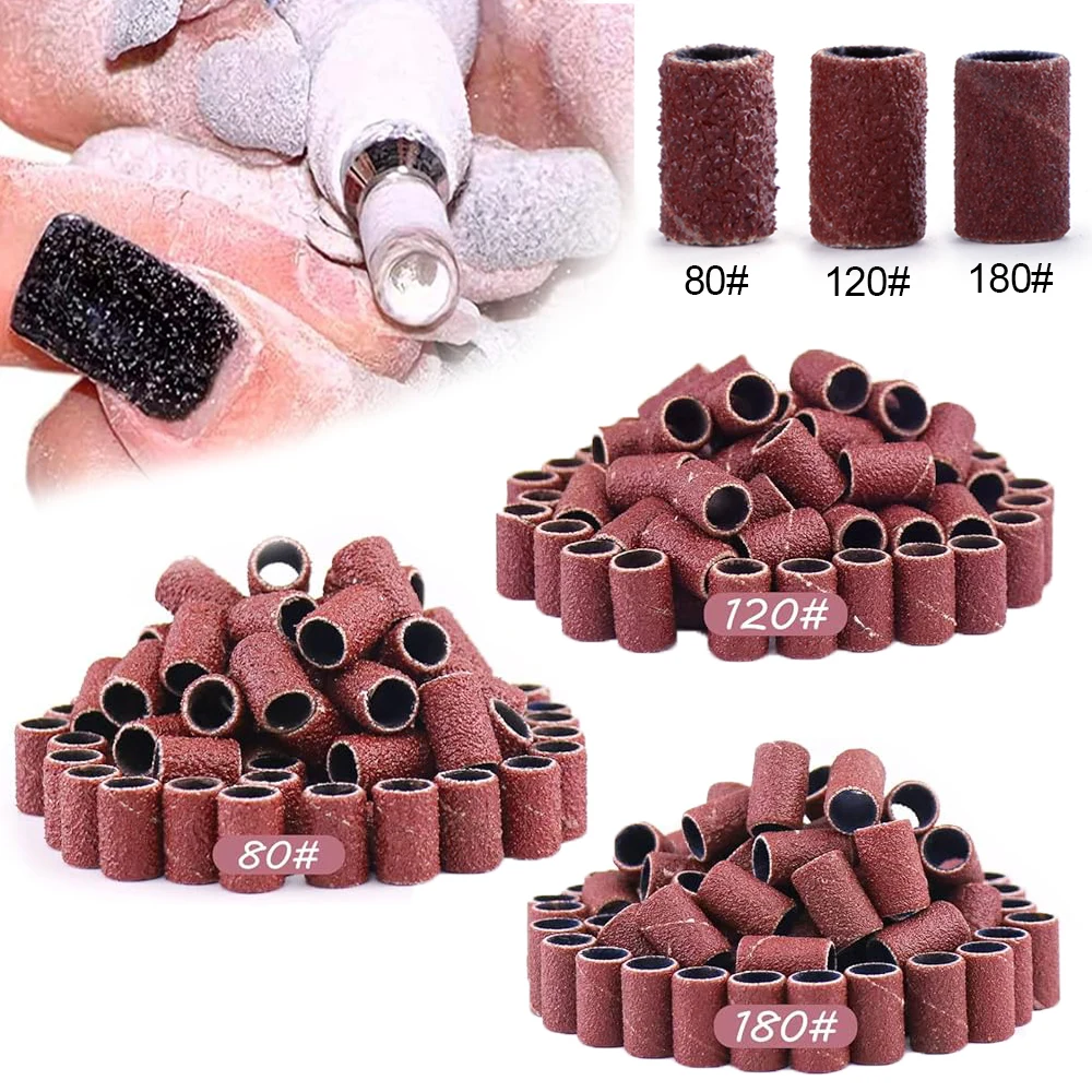 Bandes de Ponçage pour Perceuse à Ongles Électrique, Accessoires de Salon de Manucure et Pédicure, #80 #100 #120, 180 Pièces