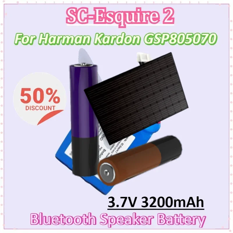 

SC-Esquire 2 3.7V 3200mAh Replacement Battery for Harman Kardon GSP805070 Esquire 2 CP-HK03 Bluetooth Wireless Speaker Batteries