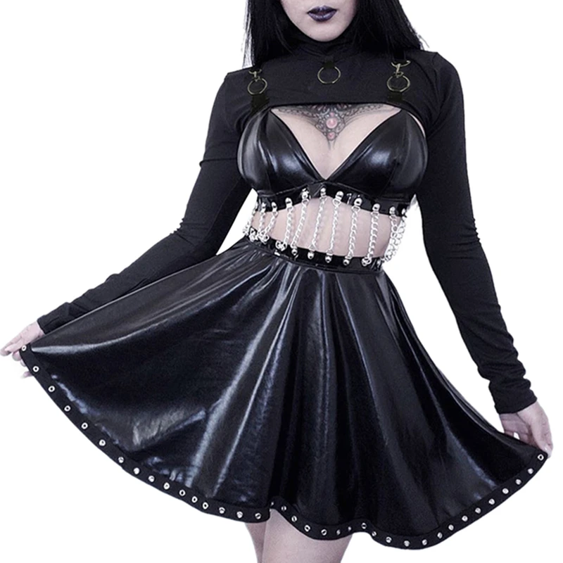 y2k Gothic Crop Top Clothing Women See Through High Neck Long Sleeve Mesh T Shirt Cyberpunk Clothes 2000s Streetwear