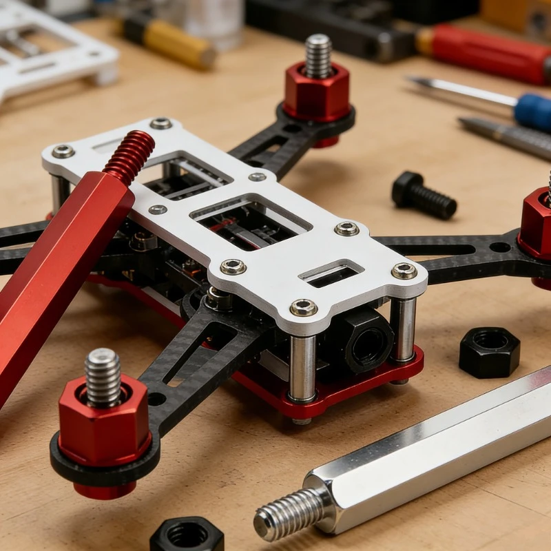 

Алюминиевая шестигранная стойка-спейсер M3*L+6мм с круглой резьбовой гайкой для рамы гоночного дрона, аксессуары для DIY-сборки авиамоделей