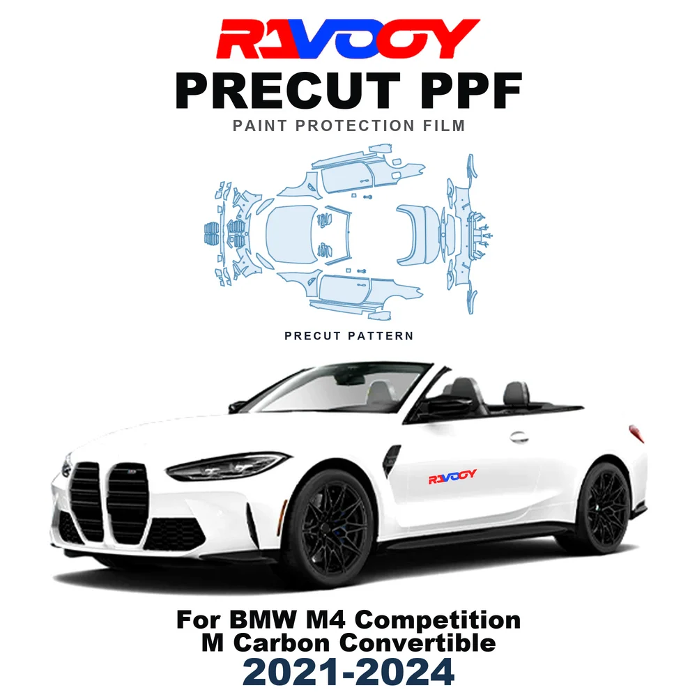 Precut PPF For BMW M4 Competition M Carbon Convertible 2021-2024 8.5mil TPU Paint Protection Film Hood Bonnet Bumper Headlight