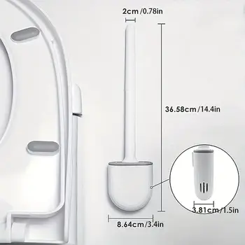 Závěsný silikonový čistič toaletních kartáčů s dlouhou rukojetí, flexibilní čistič, koupelnový kartáč, rychle schnoucí držák, koupelnové doplňky 8 nejlepší prodej silikonové toaletní kartáče - №5