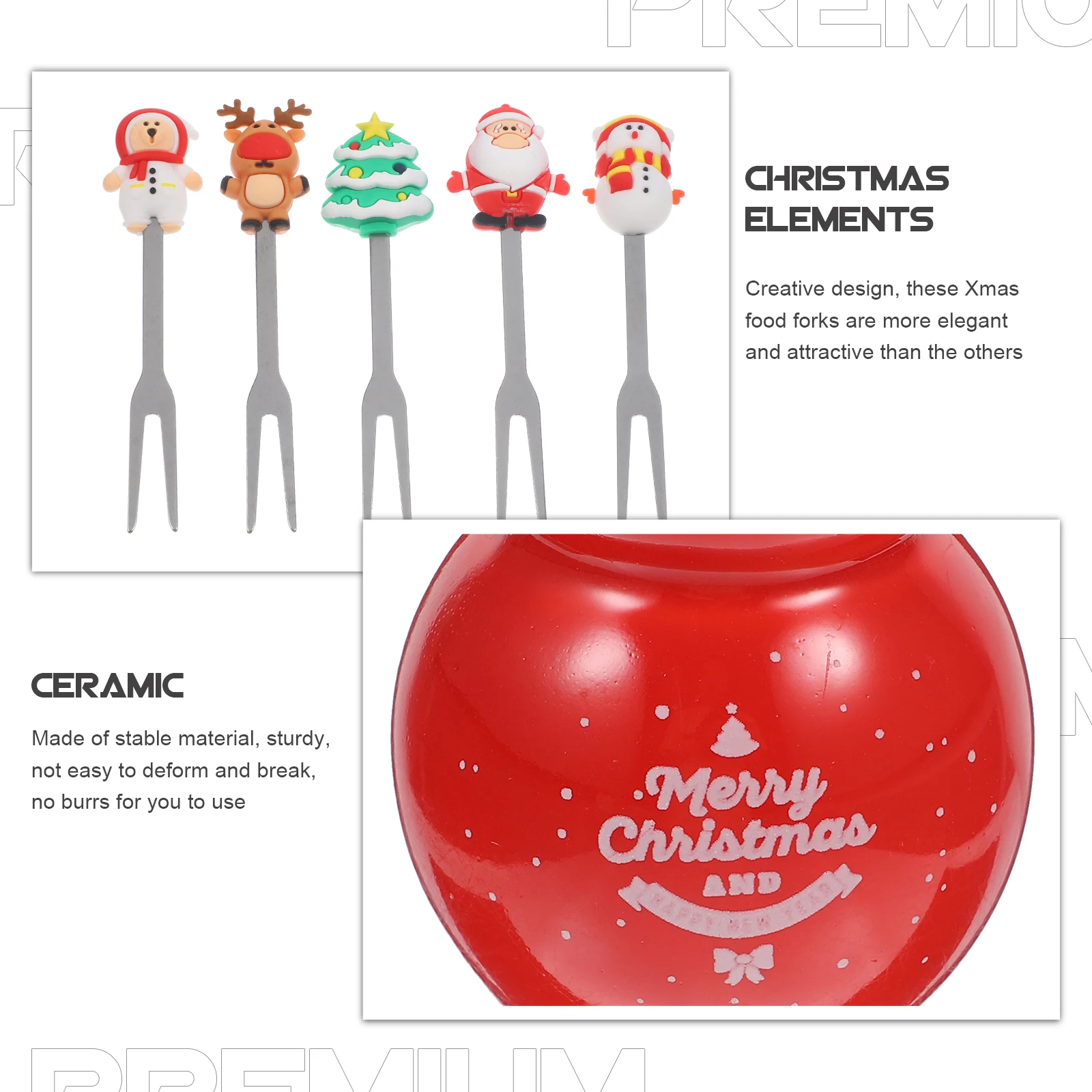 

1Set Stainless Steel Fruit Forks Christmas Fruit Fork Cake Dessert Forks Party Appetizer Supplies Xmas Cake Picks