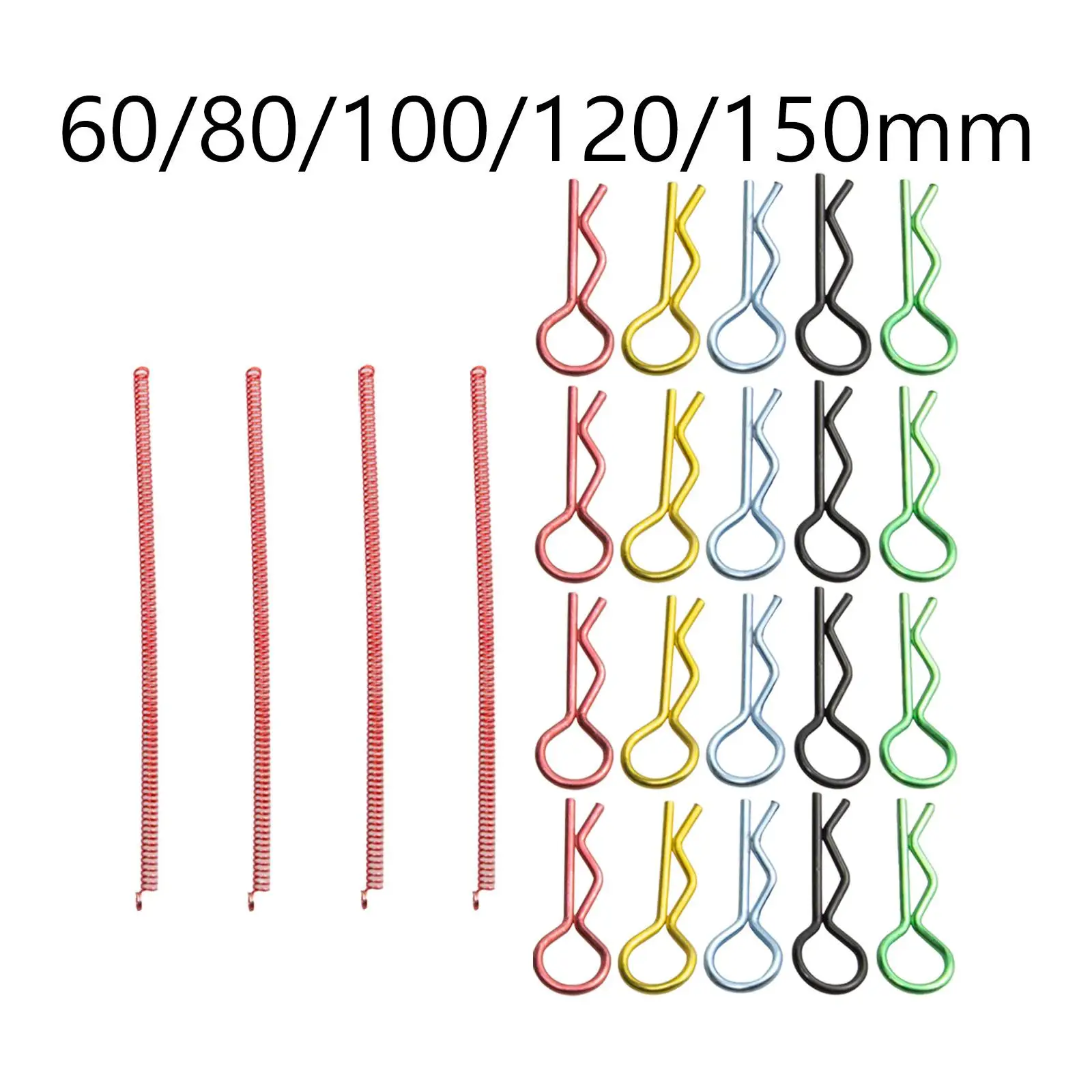 20x RC Body Clips and Anti Lost Ropes Replacement Spare Parts for 1/8 1/10 1/12 1/16 RC Model Accs DIY Parts Replacement