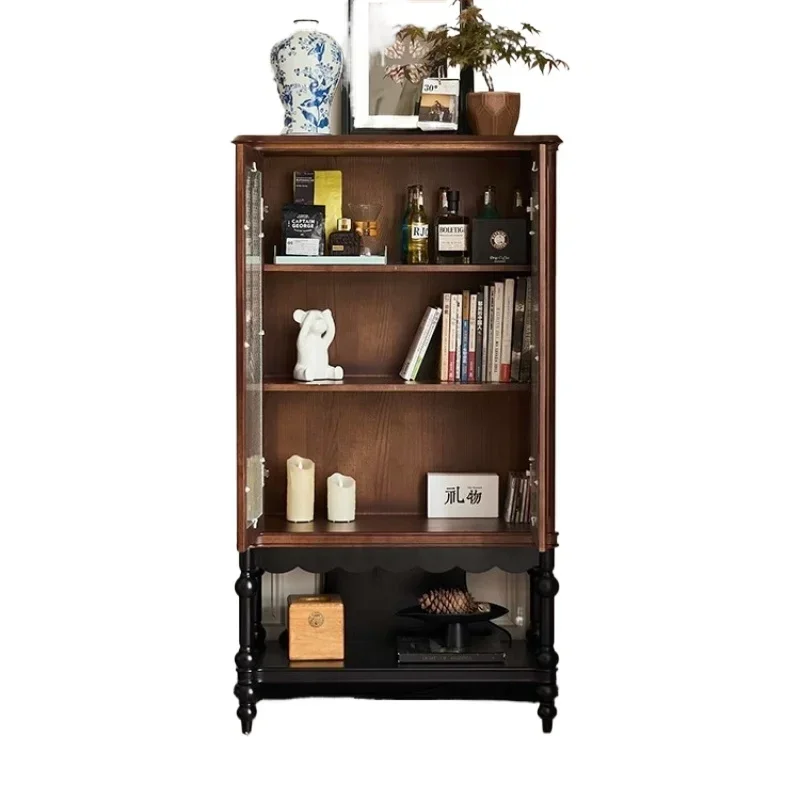 

French retro solid wood decorative cabinet, antique storage wine cabinet in designer furniture
