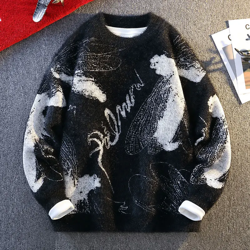 

Faionable round Ne Loose Men's Sweater Simple Base Layer Korean Sle Inner Wear Casual Knitted irt for Youth