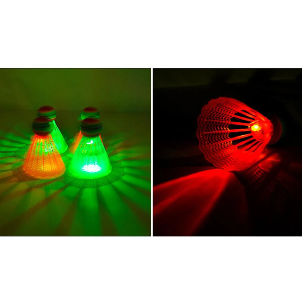 4 PCS Luminous Badminton Shuttles Light up Birdie Led Shuttlecock Shuttlecocks Shine