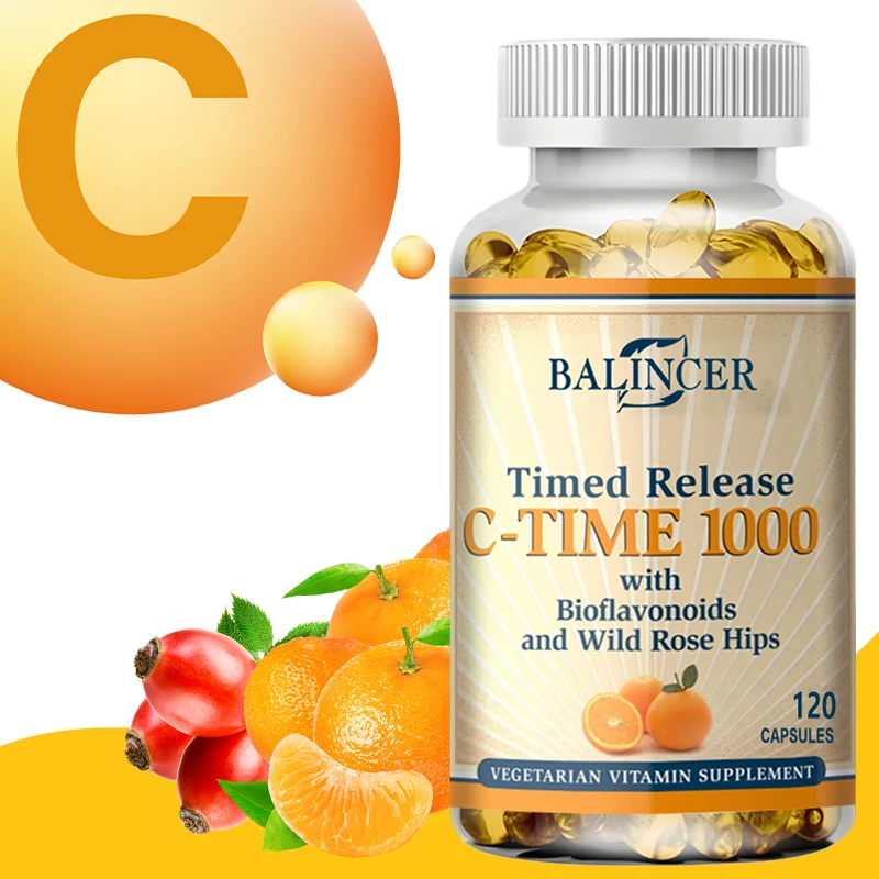 

Vitamin C - 1000 Mg with Rose Hips and Bioflavonoids, Antioxidant, Immune Support, Heart and Circulatory Health