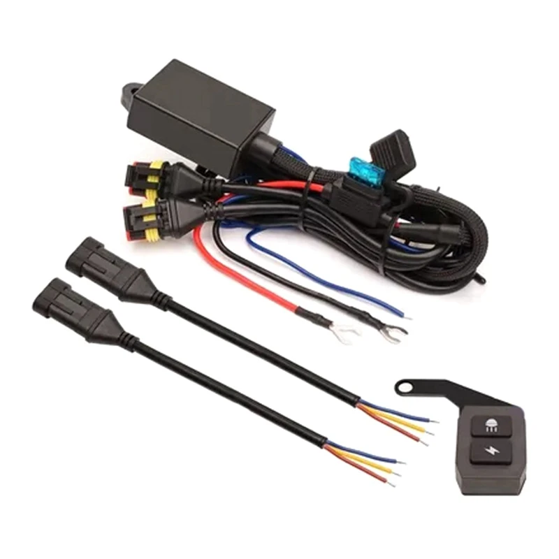 Universal Motorcycles Wiring Harness Relay Fog Light Wire On-Off Switch 12V 120W For Motorbike Auto Flash Controller