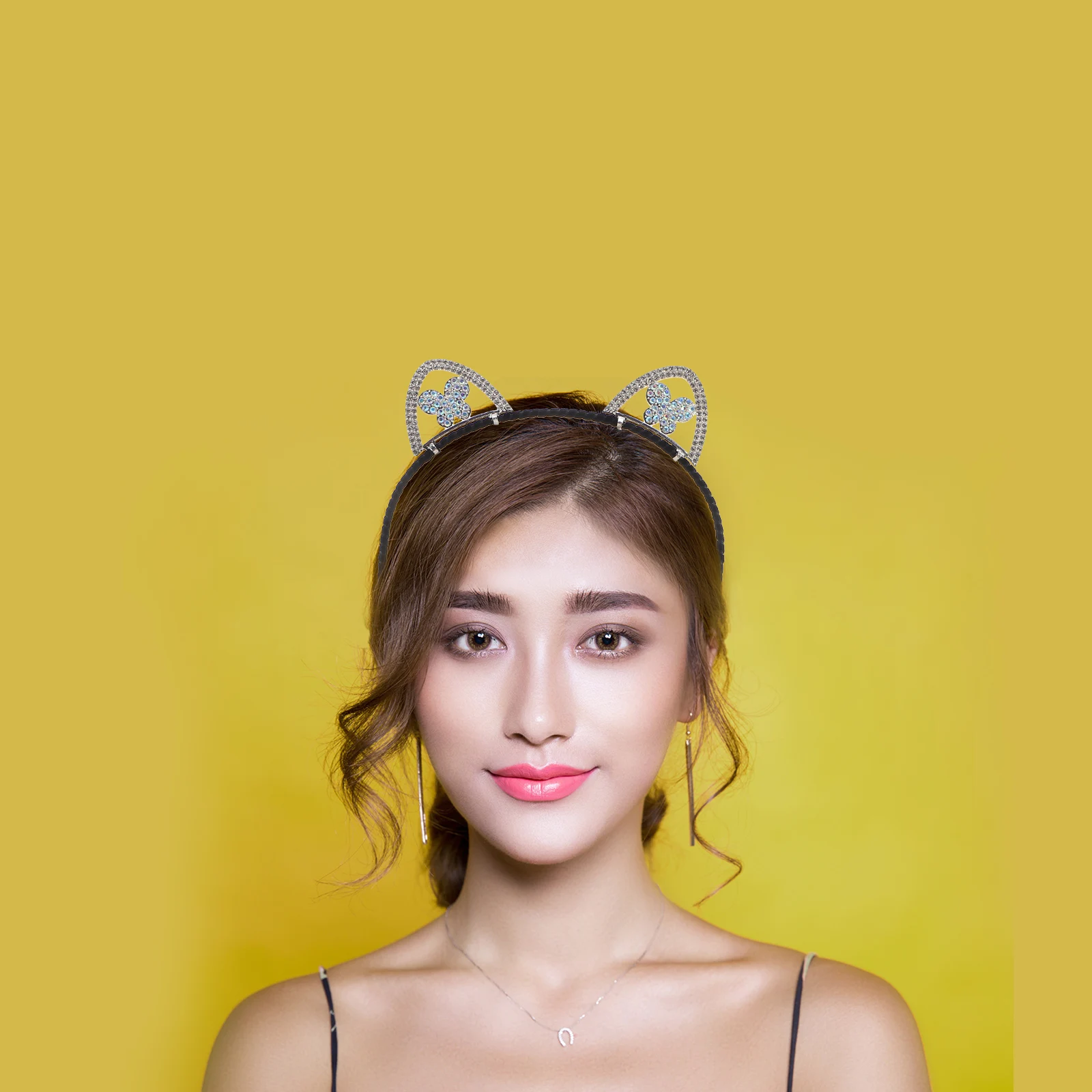 

Cat Ears Headband Hair Hoop Cosplay Accessories Cute Bunny Animal Headpiece Polyester Hoops