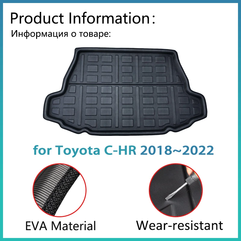 EVA Rear Trunk Mat for Toyota C-HR C HR CHR 2018 2019 2020 2021 2022 Accessorie Floor Tray Liner Cargo Boot Floor Carpet Mud Mat