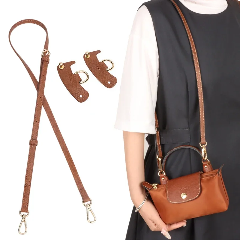 

1 Set Longchamp Mini Bag Strap No Punch Genuine Leather Shoulder Strap Set Transformation Shoulder Strap Bag Accessories