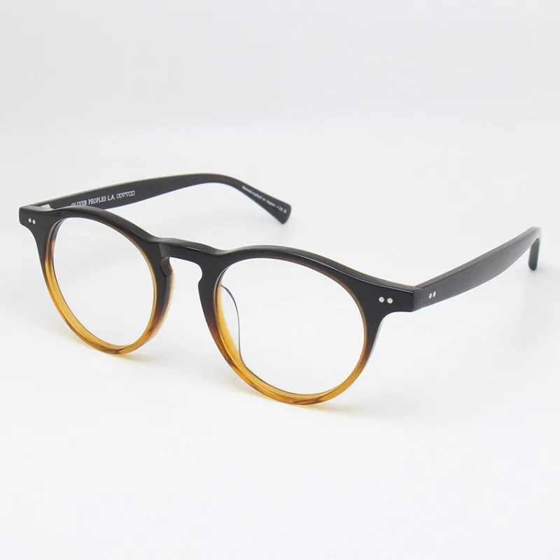 

Top Grade Handmade OP13 Retro Round Blue Blocking Designer Women Optical Glasses OV5504U Frames Myopia Men Acetate Eyeglasses