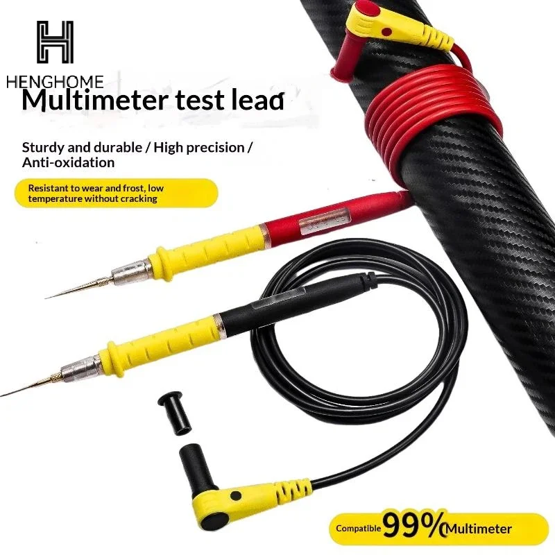1 Set Multimeter Test Leads With Replaceable Sharp Gold Plated Tips 1000V20A Silicone Wire For Electrical Testing Circuit Repair
