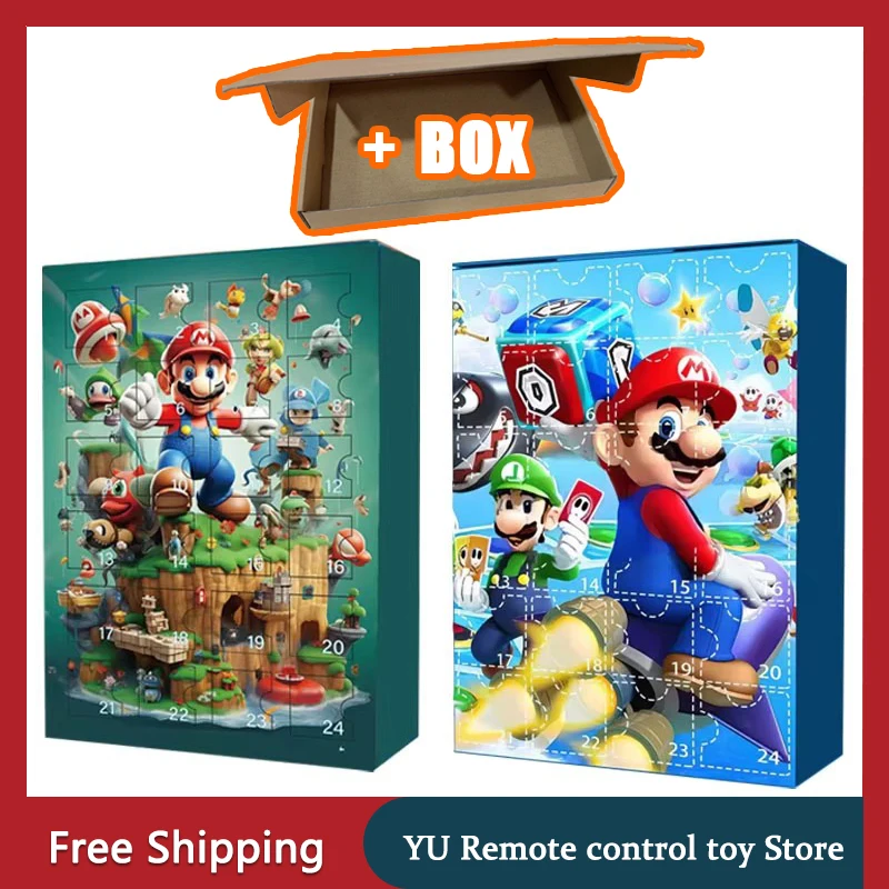 Super MARIO Brothers 24 Weihnachts-Adventskalender Überraschungs-Cartoon-Actionfigur Countdown Anime-Spielzeug-Geschenk