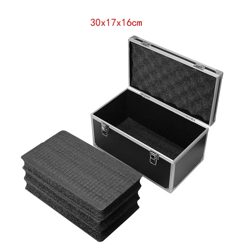 Caja de Herramientas portátil de aluminio, equipo de seguridad, caja de almacenamiento de instrumentos, Maleta resistente a impactos con esponja