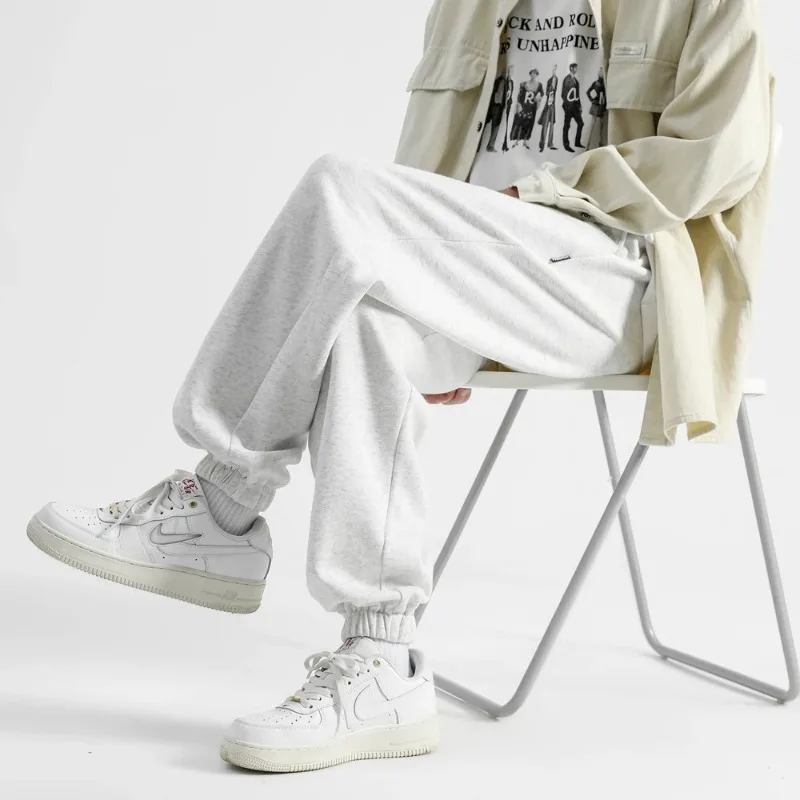 Autumn Winter Bandage Men's Elastic High Waist Drawstring Pockets Solid Harun Lantern Casual Sports Fashion Trousers Pants