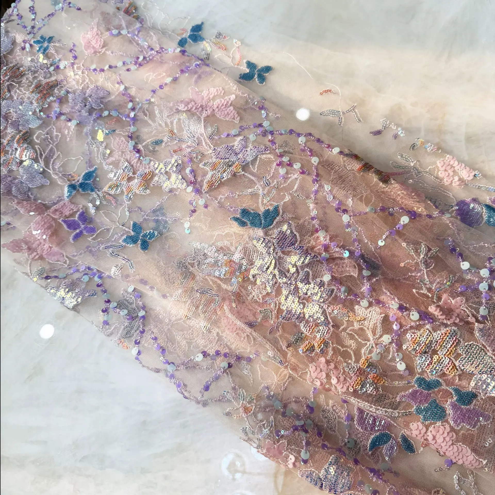 

Ультра плотная блестящая ткань для вышивки бисером, блестящая сетка, кружевной материал, ударопрочное дизайнерское платье, вечернее платье, шитье своими руками