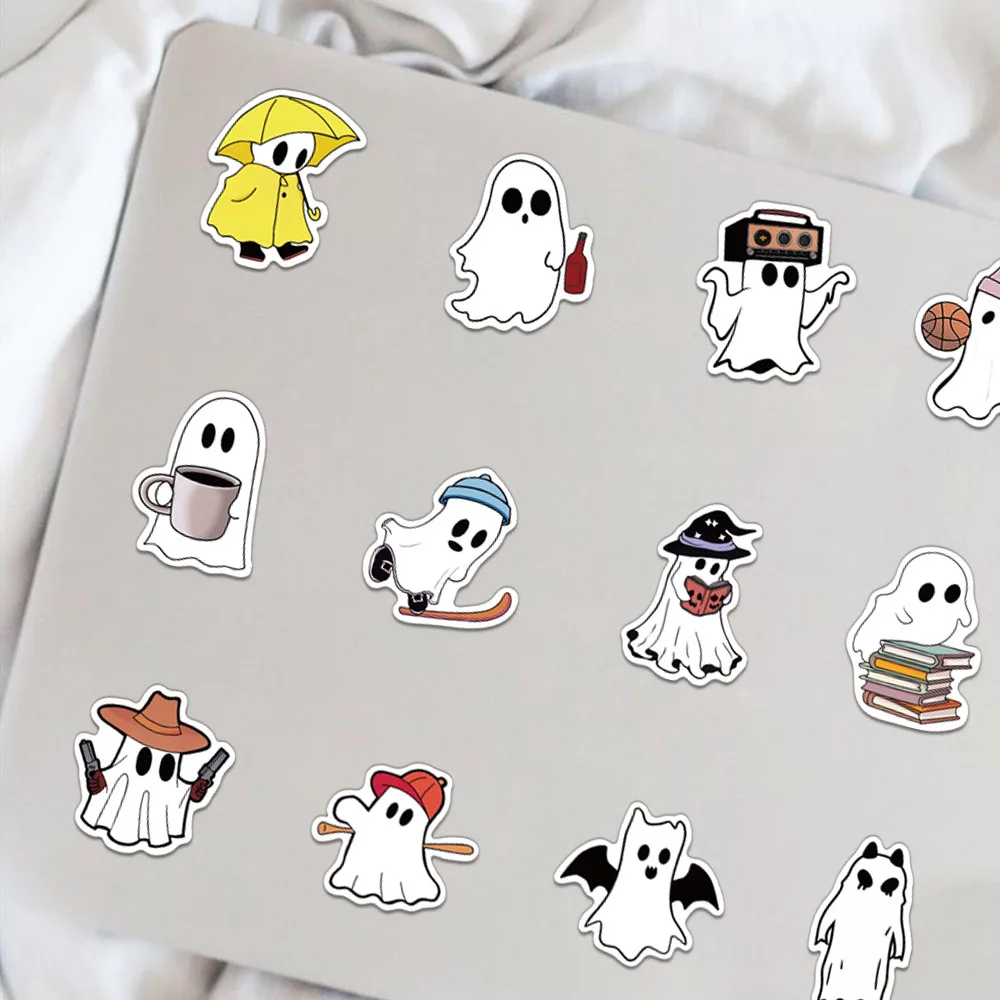 50PCS Creative Ghost Cute Cartoon Stickers Envelope Sealing Stickers DIY Skateboard Phone Case Notebook Water Cup Stickers