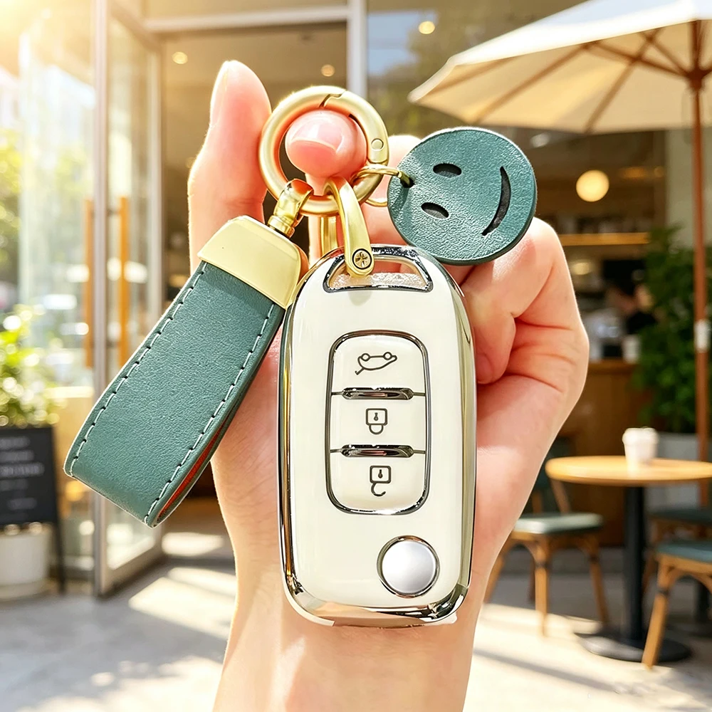 TPU Auto-Klappschlüssel-Hülle für Renault Kadjar Captur Megane Sandero Stepway Logan Clio 5 2022 Arkana 2020 2021 Kwid 2023 Schutzhülle