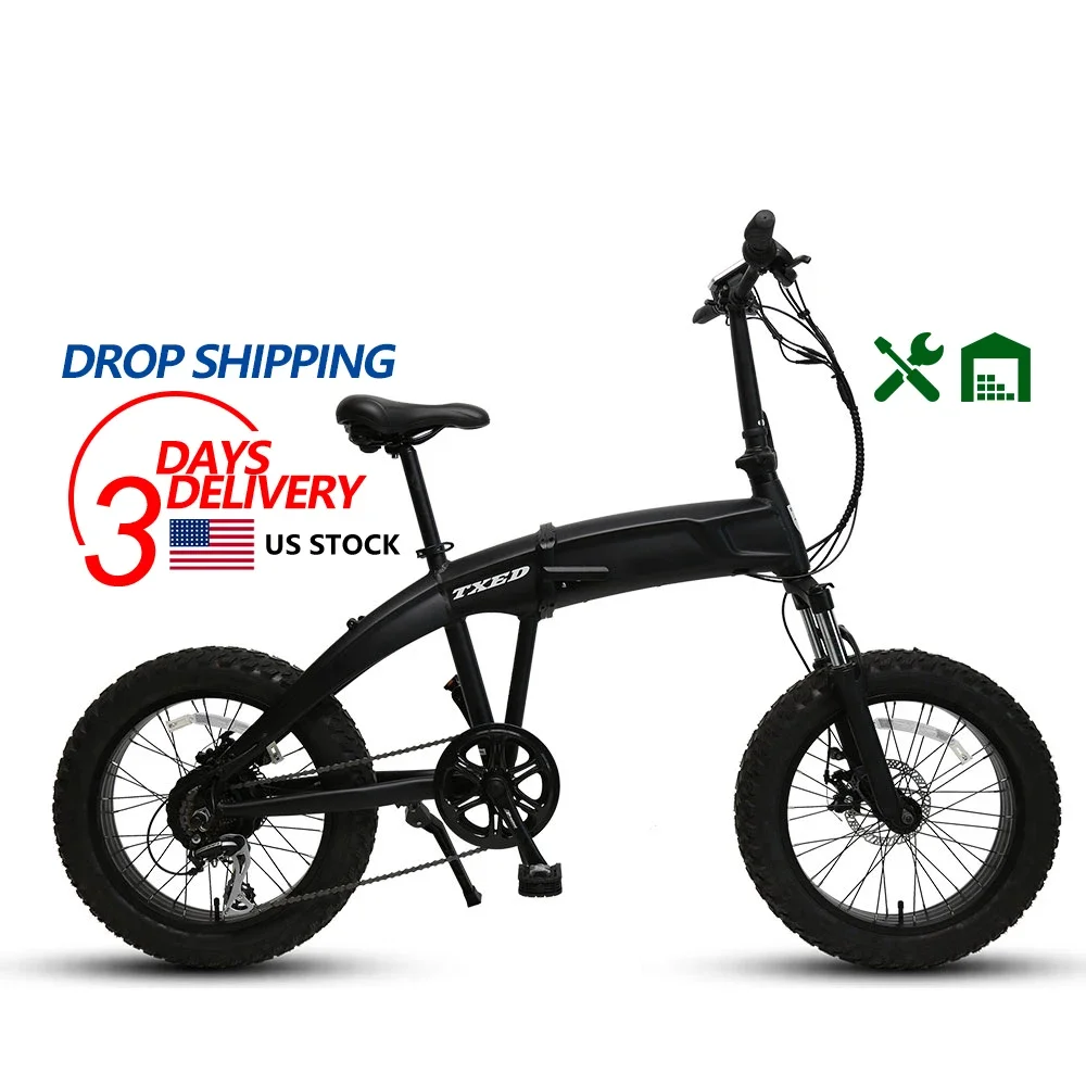 

TXED US Warehouse stock folding electric bike 750w ebike fat tire 20 inch foldable electric bicycle