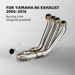 YZF R6 Motorcycle Exhaust Full Systems Pipe Fit Original Muffler Front Pipe Steel Header Pipe For Yamaha R6 2006 - 2016 Years