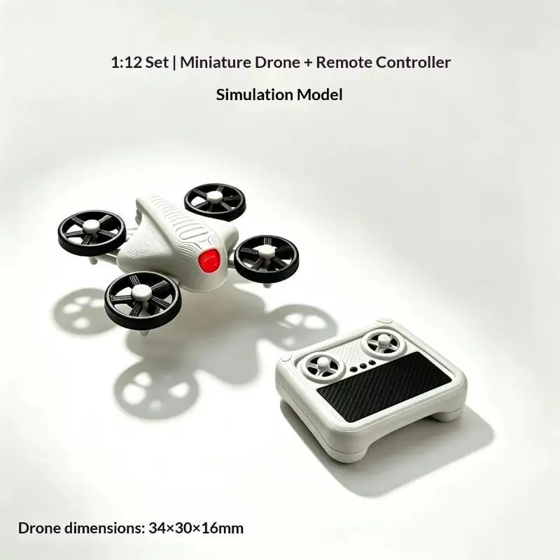 1: 12 Scale Miniature Remote Control Drone Model, Miniature Scene Props, Dollhouse With A Strong Sense Of Technology.