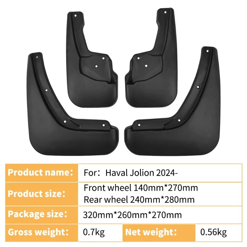 Fender Mud Flaps For Great Wall Haval Jolion 2024 car tire fender tiles Matte Black Durable Custom Fit
