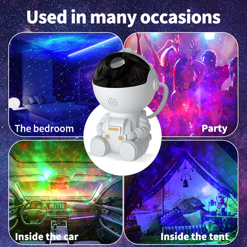 Astronaut Starry Sky Projection Light Cosmic Galaxy Atmosphere Night Light Rechargeable Ornaments For Bedroom Living Room Gifts