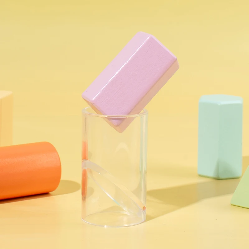 Wooden Shape Matching Toy Box with assorted colorful blocks helps children develop early hand-eye coordination and shape recogni