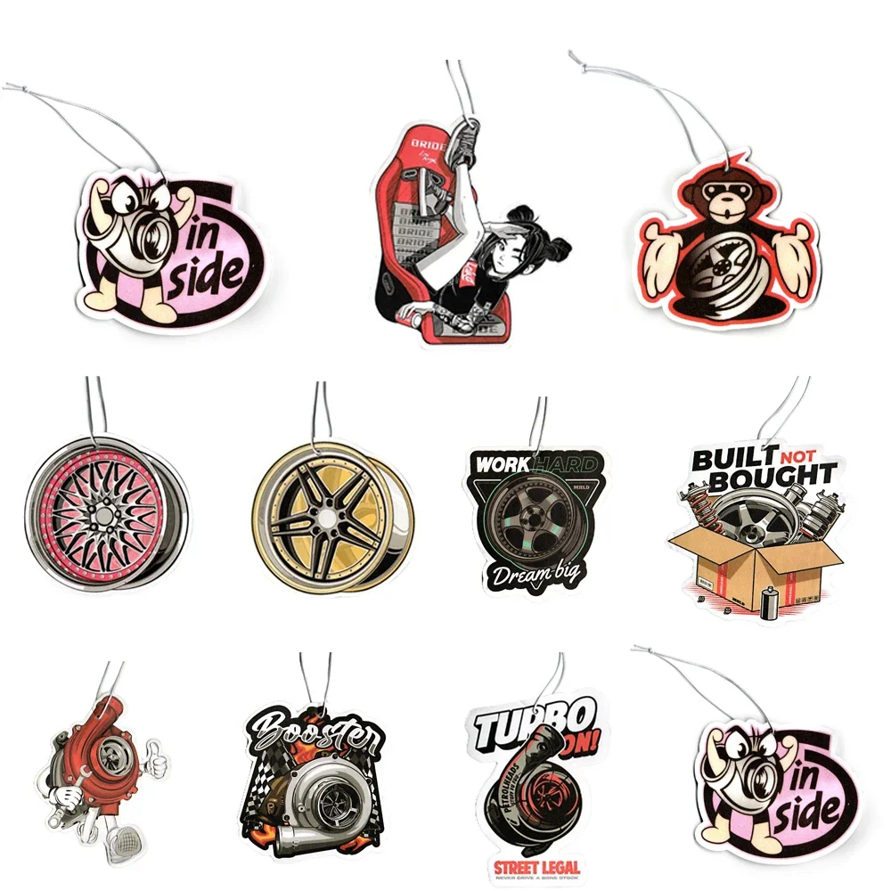 أحدث JDM سيارة معطّر الهواء معلقة سيارة الرؤية الخلفية الصلبة ورقة توربو قرص فرامل امتصاص الصدمات سيارة الناشر الملحقات الداخلية