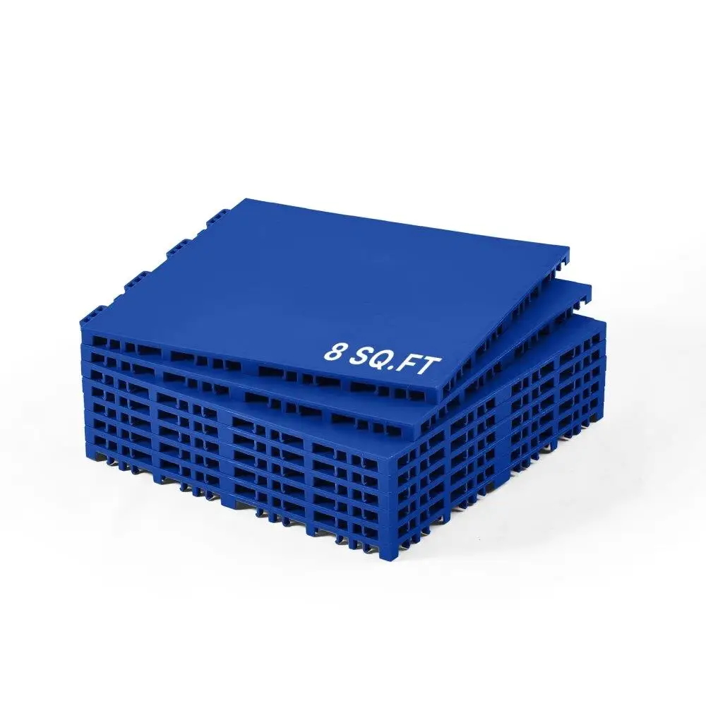 

Interlocking Dryland Tiles for hockey Training 12.4in for shooting Mat Set of 8 Blue Versatile Puzzle Dance Floor Surface