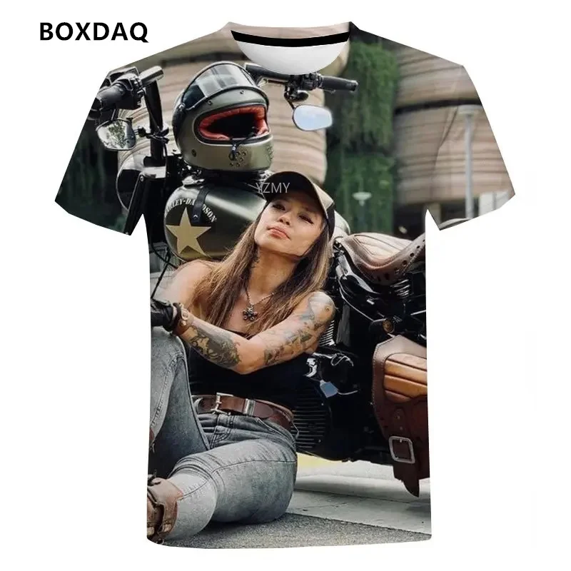 Hot Selling Men/Women T-Shirts Locomotive Pattern 3D Printed Short Sleeve Tee Hip Hop Men Tops Fashion Street Motorcycle T Shirt