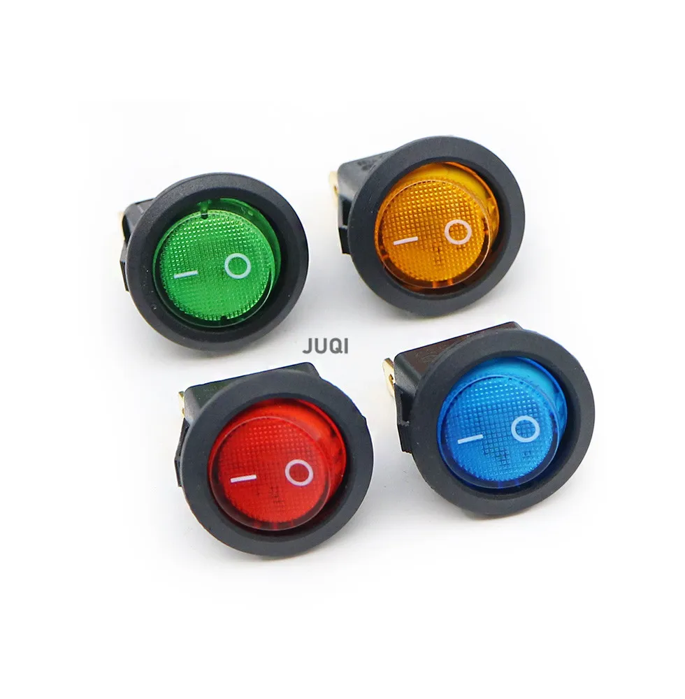 4Pcs 12V/220V Led Switch 16A 12V Light Switch Power Switch Car Button Lights ON/OFF 3pin Round Rocker Switch KCD1