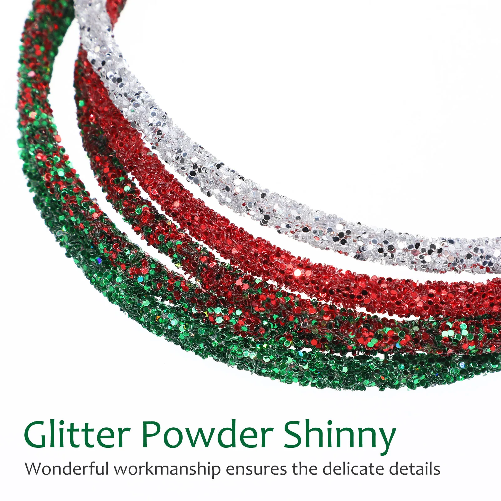 

5Pcs Glitter Powder Hairband Xmas Party Hair Decor Christmas Headbands Festival Hair Accessories Stylish Festival Hairbands