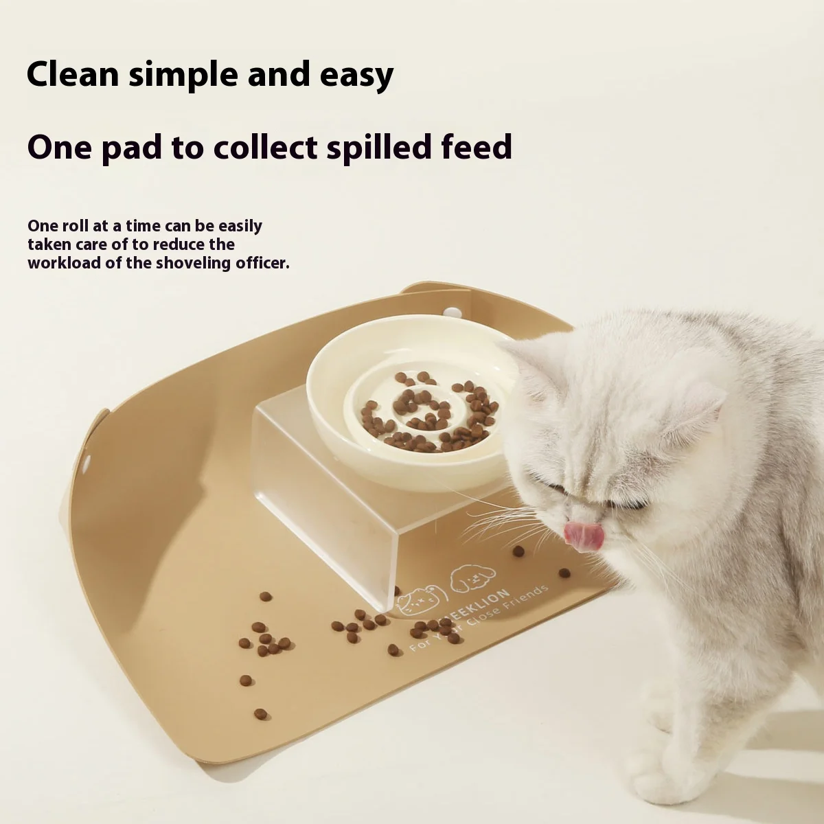 

Anti-Slip Pet Placemat - Waterproof PU Leather Cat/Dog Bowl Mat, Oil-Proof & Non-Skid Feeding Tray