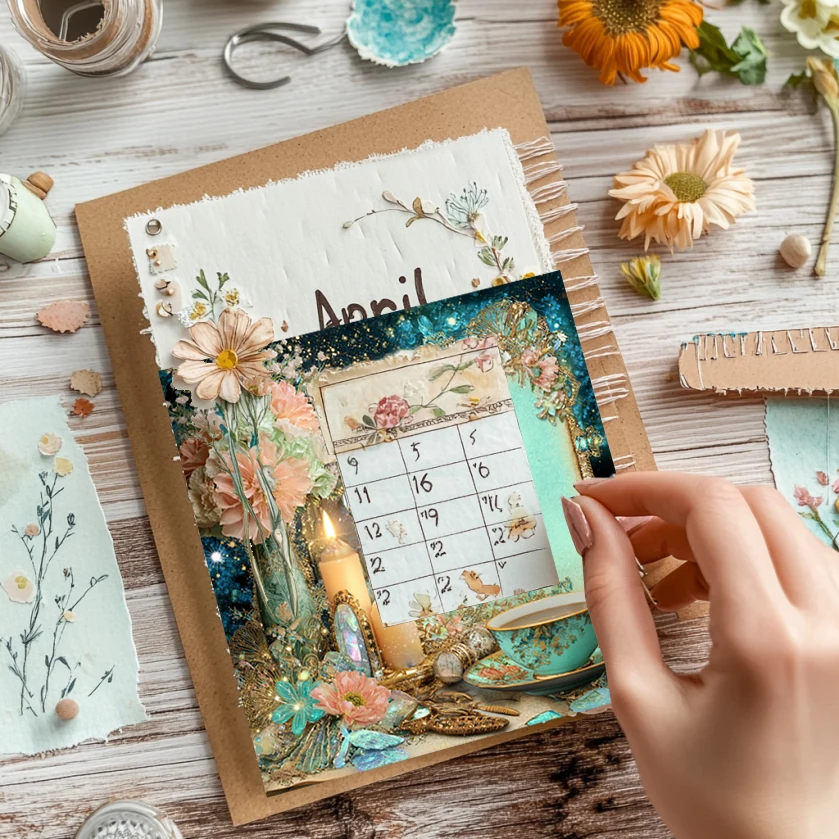 36枚入り 6インチ×6インチ スクラップブック用紙パック：スクラップブッキング、折り紙、ジャンクジャーナル、カード作成用のヴィンテージアートパターン。