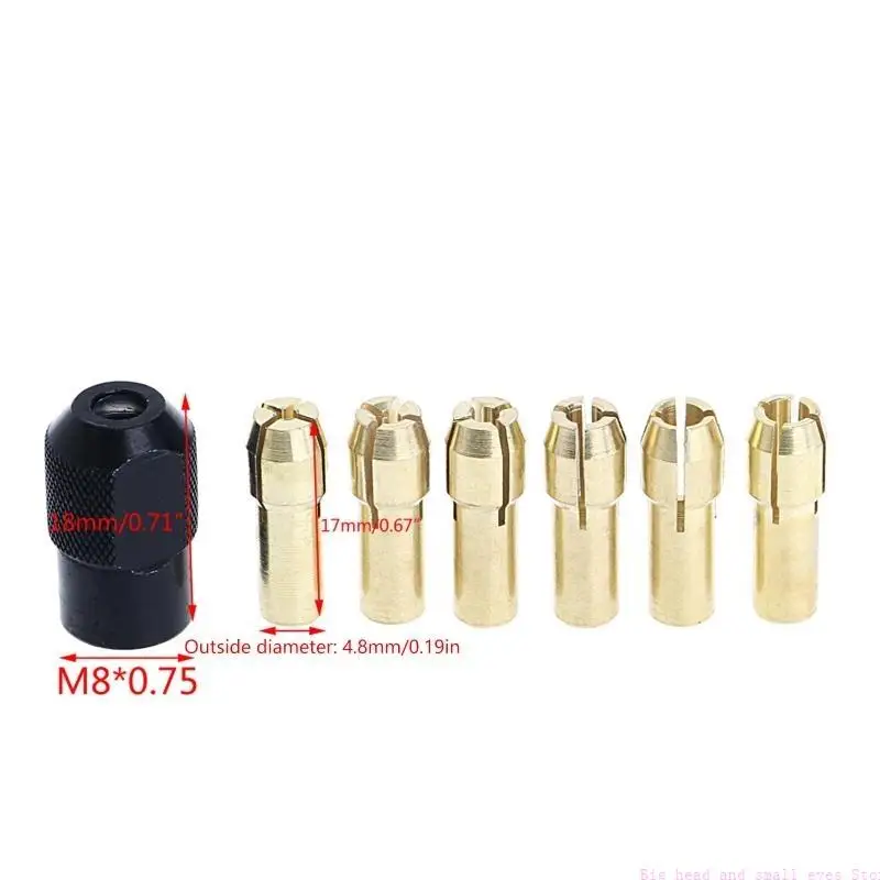 7 teile/los Messing Spannzange 1,0/1,6/2,0/2,4/3,0/3,2 + überprüfen * 0,75 Passt Präzisionswerkzeuge zubehör A25