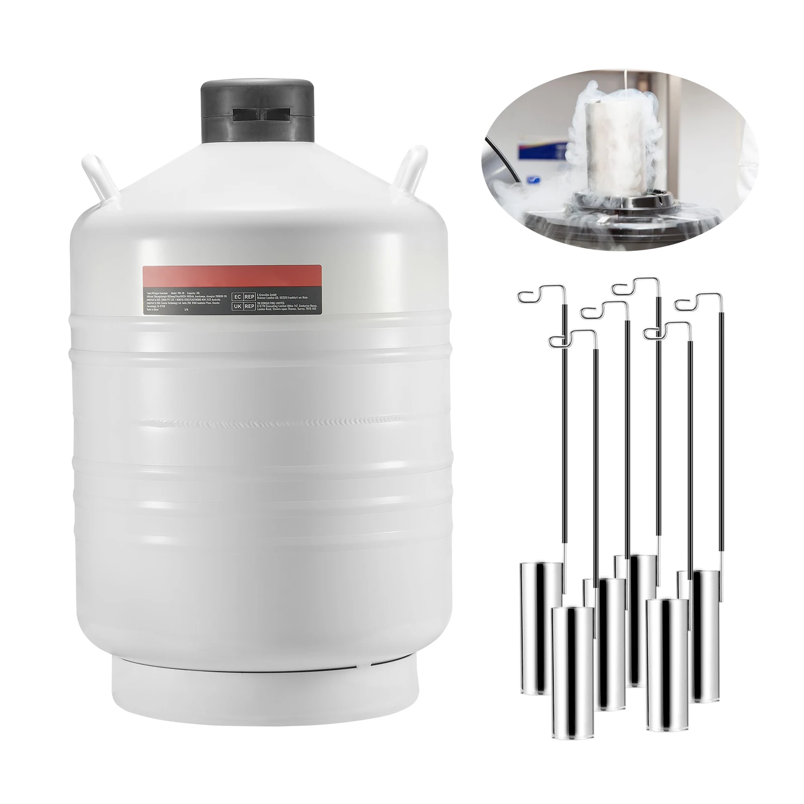VEVOR Liquid Nitrogen Tank Aluminum Alloy Liquid Nitrogen LN2 Tank Dewar  Beauty Industry Semen Preservation Scientific