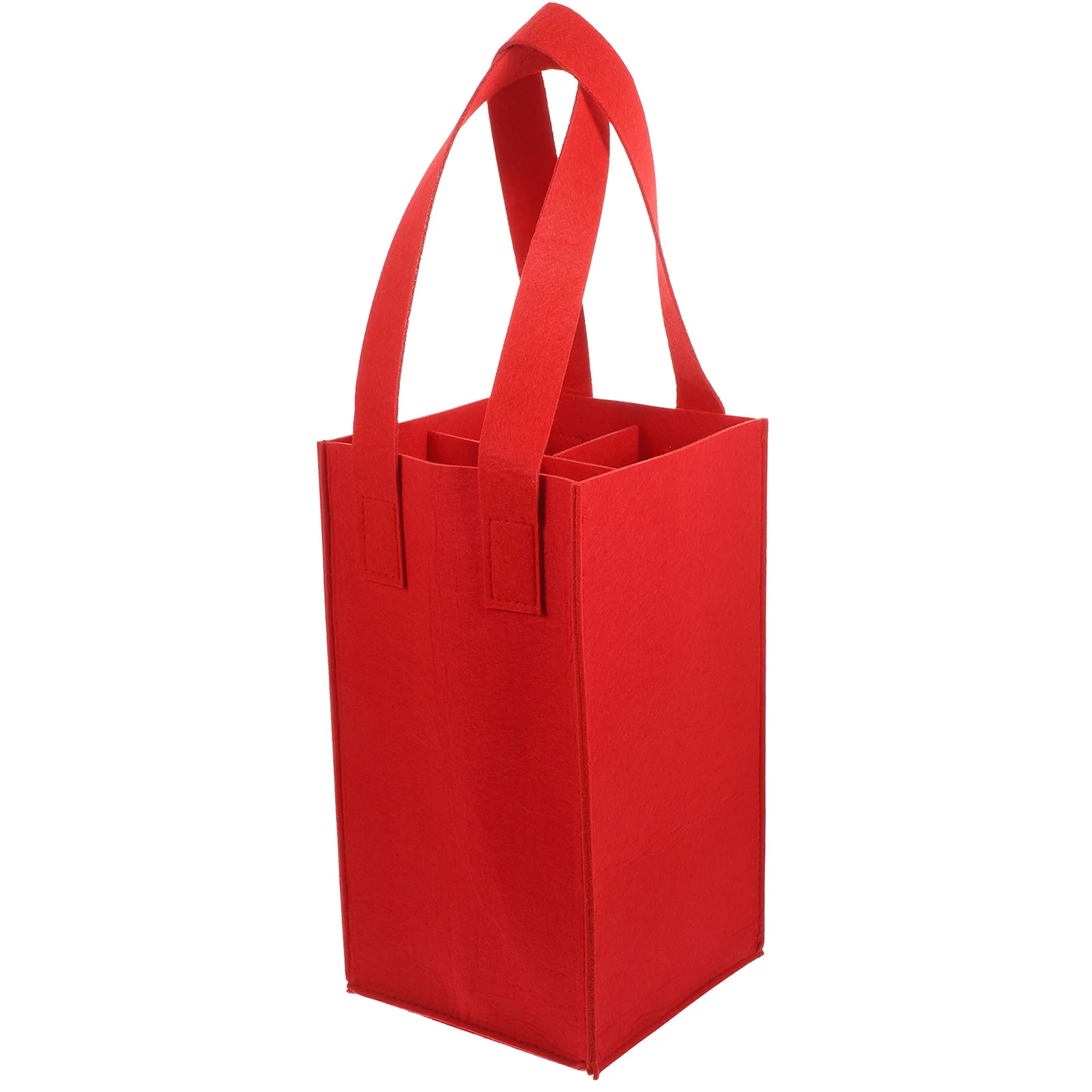 Tote Bag with Cover Stopper Bottle Cooler Red Carrier Divider Reusable Bags Felt Storage Protective