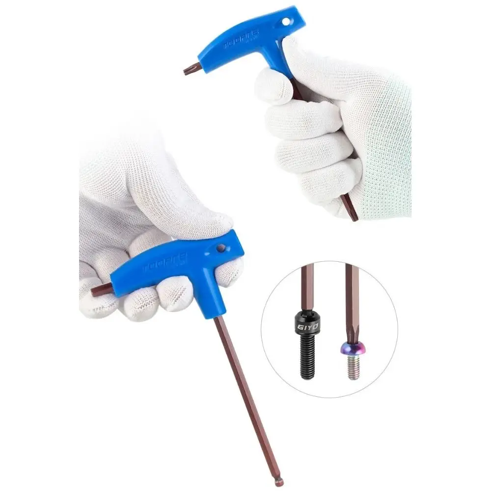 

Alloy Steel Bike Allen Key Wrench Plastic Handle With Double Ends Double Headed Wrench T-Shaped Multifunctional Bicycle Spanner