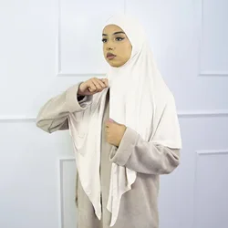 Middle East Modal Scarf Turban with Zipper Eid Muslim Women Ready To Wear Hijab Arabic Islamic Shawls Malaysia Headscarf Wraps