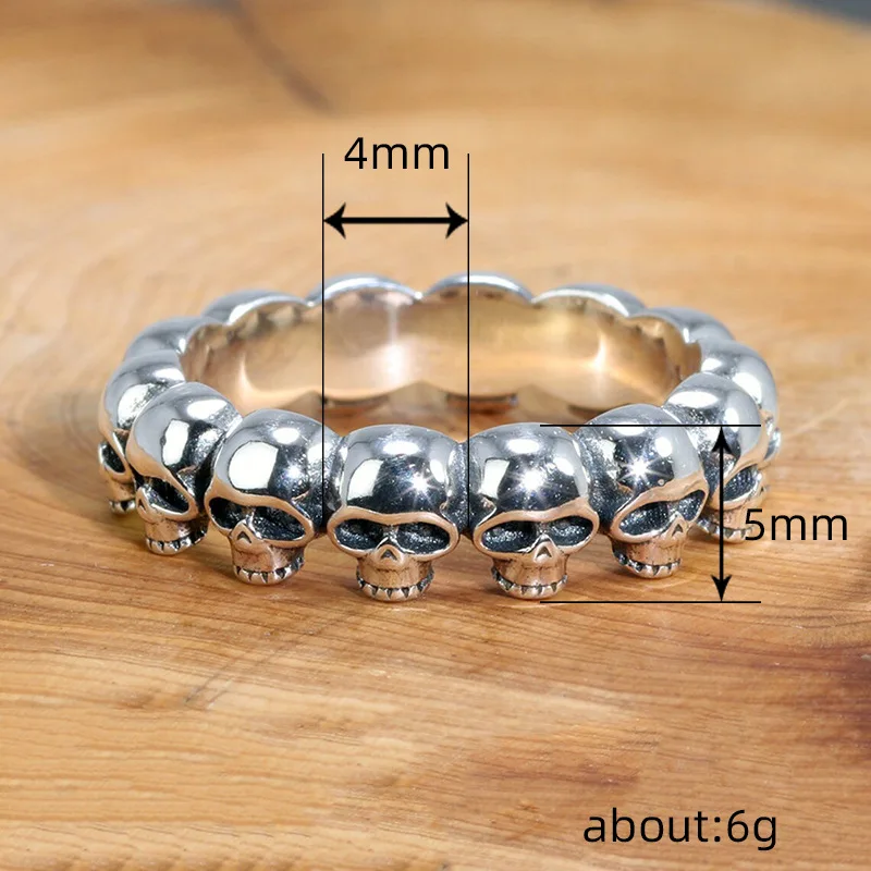 Huitan Punk Skull Ring for Men/Women Anti Metal Color Hip Hop Cool Finger Accessories Personality Gift Hot Jewelry